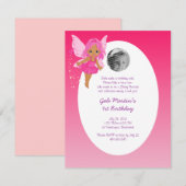 民族の妖精のプリンセスの女の子の誕生会 招待状 (正面/裏面)