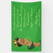 民族の小さいプリンセスのベビーシャワーの緑および金ゴールド 横断幕 (縦)