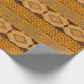 民族の幾何学的なアフリカのオレンジ ラッピングペーパー (角)