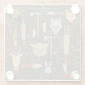 民族の狩りパターン ガラスコースター (裏面)