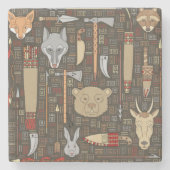 民族の狩りパターン ストーンコースター (正面)