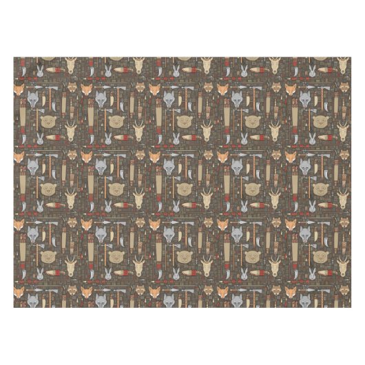 民族の狩りパターン テーブルクロス (正面(横))