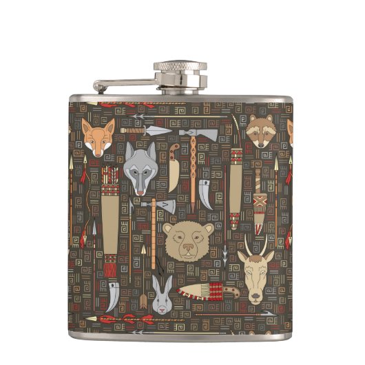 民族の狩りパターン フラスク (正面)