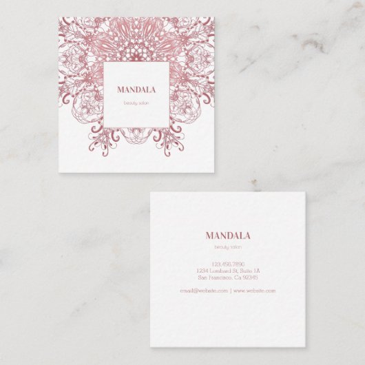 民族の珊瑚の花の曼荼羅 スクエア名刺 (正面/裏面)