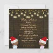 民族の男の子及び女の子の双生児のクリスマスのベビーシャワー 招待状 (裏面)