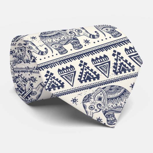 民族の種族のアステカな象パターン ネクタイ (ロール)