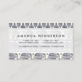 民族の種族のアステカな象パターン 名刺 (裏面)