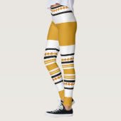 民族の種族パターン白黒のマスタード レギンス (左)