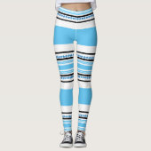 民族の種族パターン青いヒップスターのトレーニング レギンス (正面)