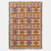 民族の継ぎ目が無いパターン スローブランケット (正面縦)