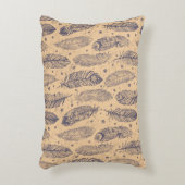 民族の羽の輪郭パターン アクセントクッション (正面(垂直))