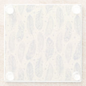 民族の羽の輪郭パターン ガラスコースター (裏面)