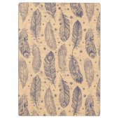 民族の羽の輪郭パターン クリップボード (裏面)