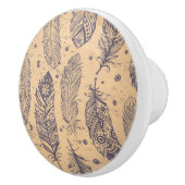 民族の羽の輪郭パターン セラミックノブ (右)