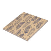 民族の羽の輪郭パターン タイル (側面)