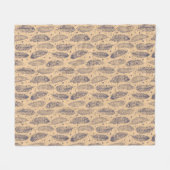 民族の羽の輪郭パターン フリースブランケット (正面(横))