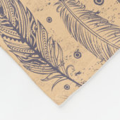 民族の羽の輪郭パターン フリースブランケット (角)