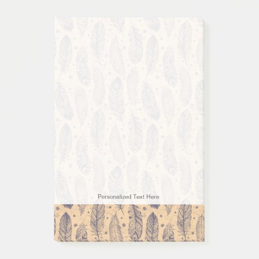 民族の羽の輪郭パターン ポストイット (正面)