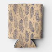 民族の羽の輪郭パターン 缶クーラー (正面)