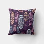 民族の羽：白黒の模様 クッション (裏面)