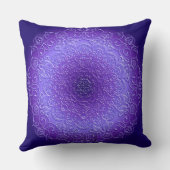 民族の花のすみれ色の曼荼羅 クッション (裏面)