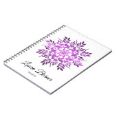 民族の花のすみれ色の曼荼羅 ノートブック (左側)
