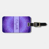 民族の花のすみれ色の曼荼羅 ラゲッジタグ (正面横)