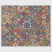 民族の花の曼荼羅の包装紙 ラッピングペーパー (フラット)