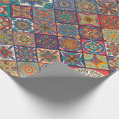民族の花の曼荼羅の包装紙 ラッピングペーパー (角)