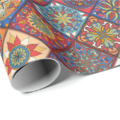 民族の花の曼荼羅の包装紙 ラッピングペーパー (ロールコーナー)