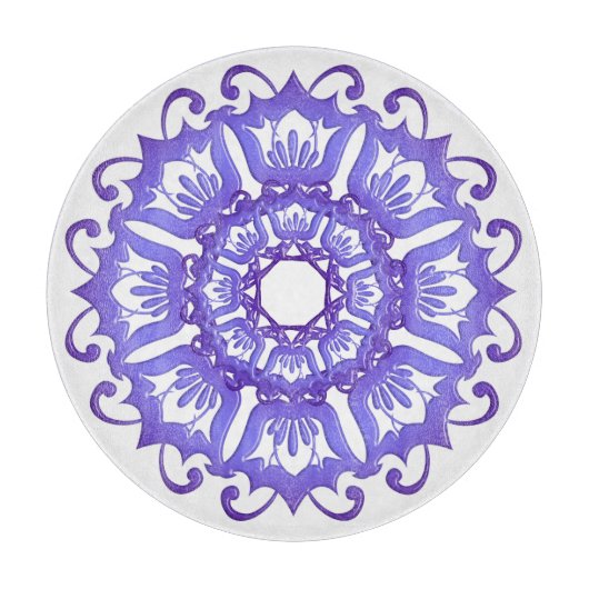 民族の花の曼荼羅 カッティングボード (正面)