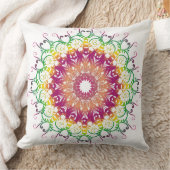 民族の花の曼荼羅 クッション (ブランケット)