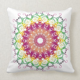 民族の花の曼荼羅 クッション