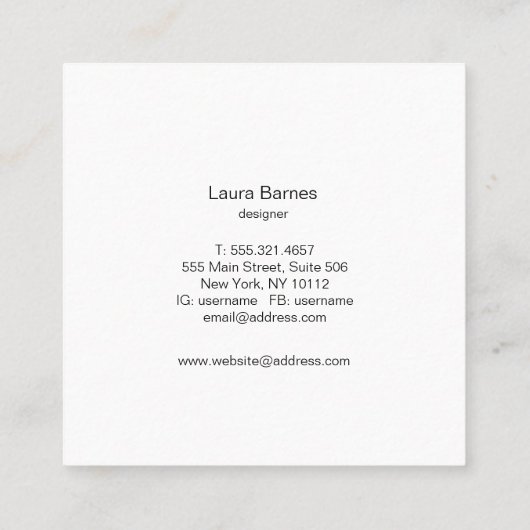 民族の花の曼荼羅 スクエア名刺 (裏面)