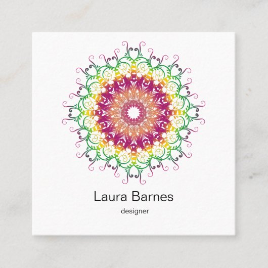 民族の花の曼荼羅 スクエア名刺 (正面)