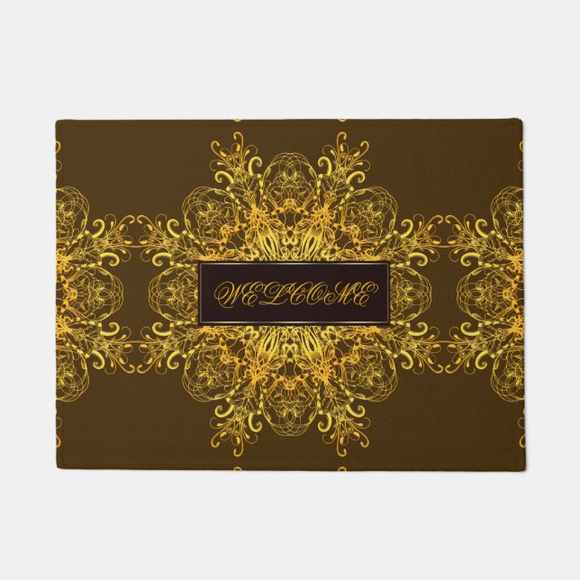 民族の花の曼荼羅 ドアマット (正面)