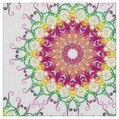 民族の花の曼荼羅 ファブリック (クローズアップ)