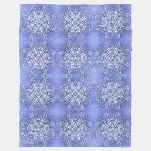 民族の花の曼荼羅 フリースブランケット (正面)