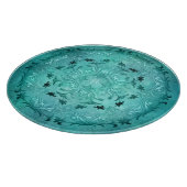 民族の花の曼荼羅。モノグラム カッティングボード (角)