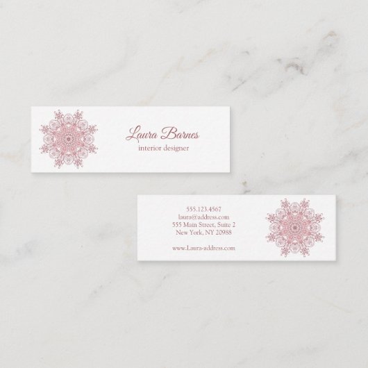 民族の花の珊瑚の曼荼羅 スキニー名刺 (正面/裏面)