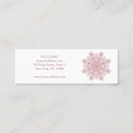 民族の花の珊瑚の曼荼羅 スキニー名刺 (裏面)