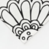 民族の花の落書き フリースブランケット (角)