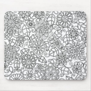 民族の花の落書き マウスパッド