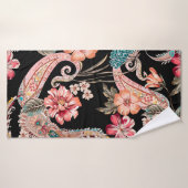 民族の花や葉ペイズリーヴィンテージの葉 バスタオル (バスタオル)