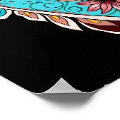 民族の花や葉ペイズリーヴィンテージの葉 ポスター (角)