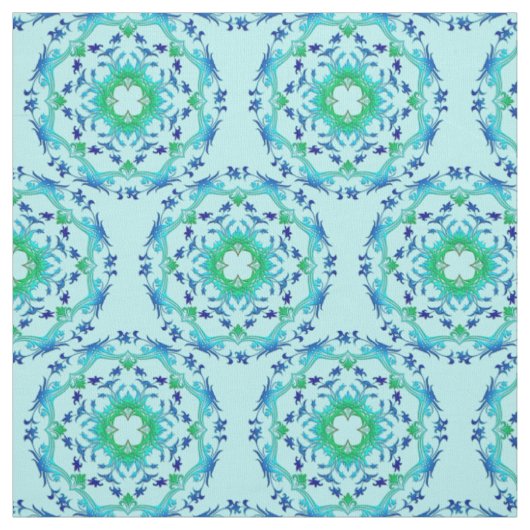 民族の花柄の円の曼荼羅/pattern。 ファブリック (見本)