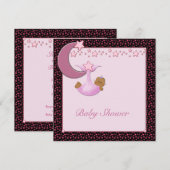 民族の赤ちゃん女の子の月と星のシャワー招待状 招待状 (正面/裏面)