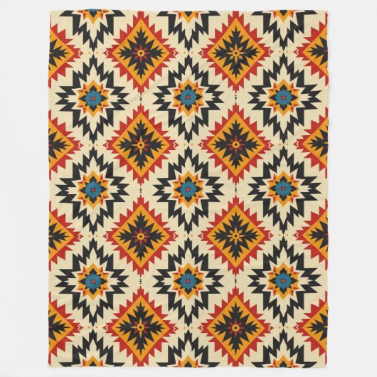 民族の選択パターン フリースブランケット (正面)