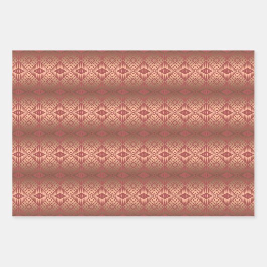 民族の部族の黄金色の幾何学 ラッピングペーパーシート (正面)