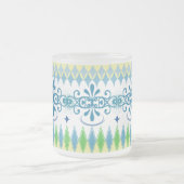 民族の青いマグ02 フロストグラスマグカップ (中央)